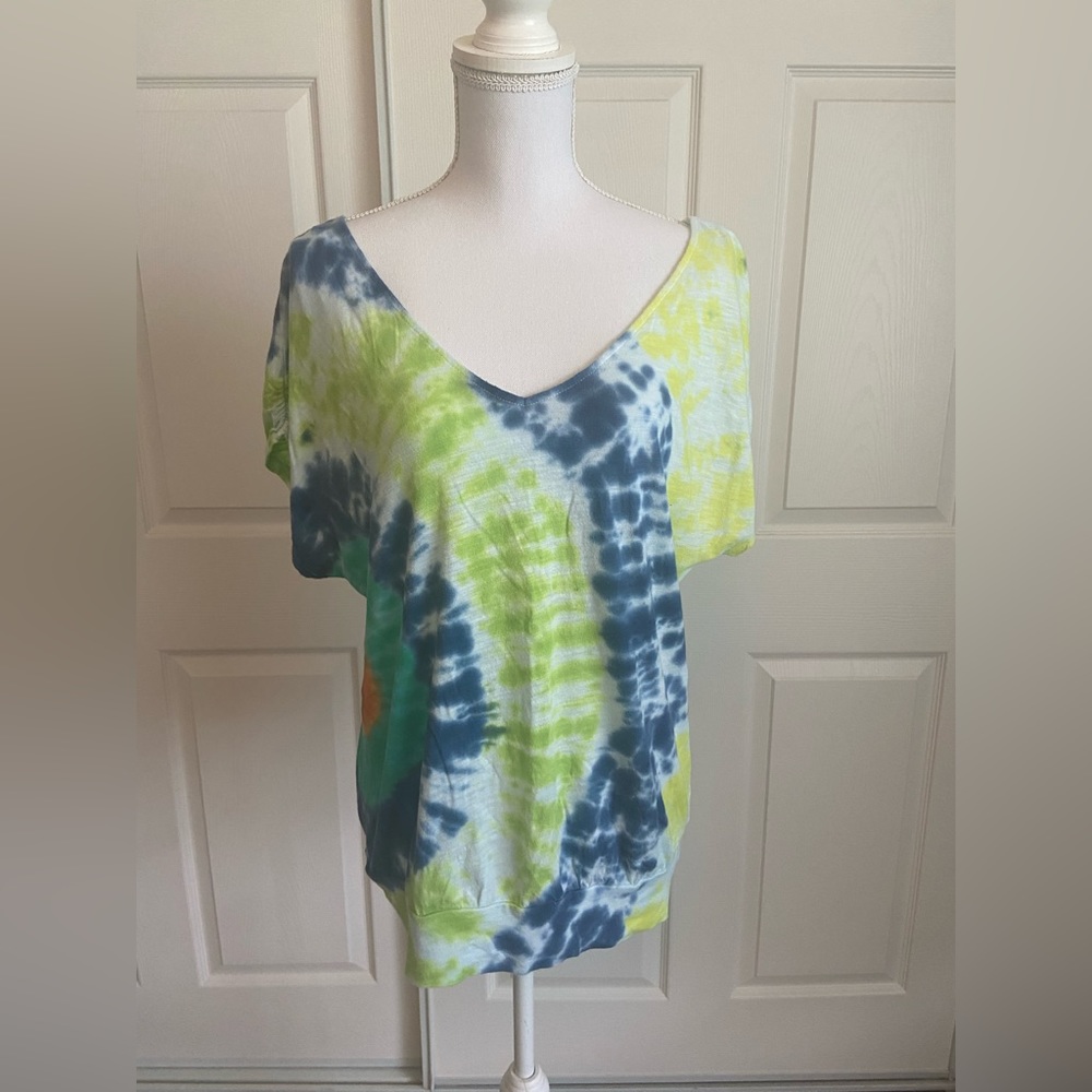 Tie dye wide neck shirt handmade